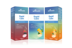 生活节奏太快?左旋茶氨酸和快速镇静剂如何帮助您 2 Good Health NZ - Rapid Calm Lemon Berry Orange 2 2100x2100px